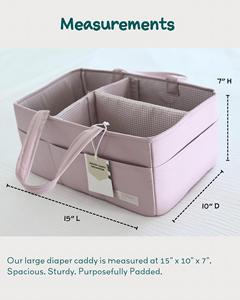 Organizador de Pañales para Bebé, Cesta Organizadora de Pañales con 8 Bolsillos, Lavable, para Recién Nacidos, Bolsa de Transporte para Cambiador o Auto - Product Image 2