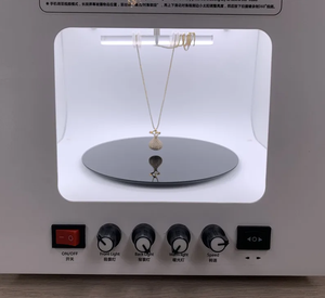 Boîte photo Sanoto 20 cm 30 cm avec support pour collier, accessoires, éclairage LED bicolore 3200K-5600K, boîte à bijoux de studio photo avec base en verre - Product Image 4