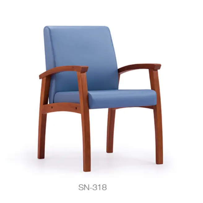 Sillón tapizado de madera para sala de estar, sillón con patas de madera maciza, diseño OEM