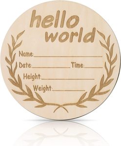 Cartello in <span class=keywords><strong>legno</strong></span> Hello World neonato segno <span class=keywords><strong>di</strong></span> annuncio del bambino-segno <span class=keywords><strong>di</strong></span> annuncio <span class=keywords><strong>di</strong></span> nascita del bambino - Product Image 6