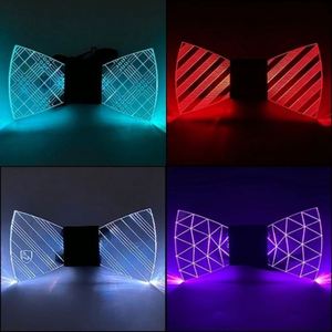 Wholesale Gentleman Luminous Tie <b>Bar</b> Supplies Halloween Atmosphere <b>LED</b> <b>Light</b>-Up Bow Tie Party Props - Product Image 3