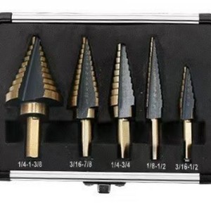 Step Drill Bit Set 1/4-1-3/8 3/16-7/8 1/4-3/4 1/8-1/2 3/16-1/2 Hex Shank Woodworking Drilling Tool - Product Image 1