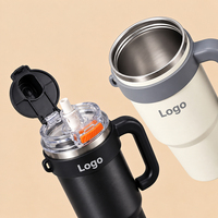 Nouvelle Bouteille Isotherme Géante 1250ML avec Revêtement Céramique, Poignée et Paille, pour Voiture, Grande Capacité, Isolation 6-12 Heures, Produit Transfrontalier
