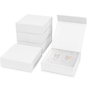 <b>Jewelry</b> <b>Gift</b> <b>Boxes</b> Cardboard Magnetic Closure Velvet Lining for Necklaces Bracelets Earrings White <b>Small</b> <b>Jewelry</b> <b>Boxes</b> - Product Image 1