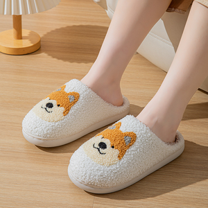 Nouvelles pantoufles tendance en coton moelleux et chaud, pantoufles <span class=keywords><strong>chien</strong></span> marron, cadeaux créatifs pour femmes, hommes, petite amie - Product Image 6