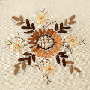 <span class=keywords><strong>Nappe</strong></span> de table à manger brodée de fleurs, <span class=keywords><strong>nappe</strong></span> en coton et lin, moderne, crochetée à la main, couleur écru - Product Image 2
