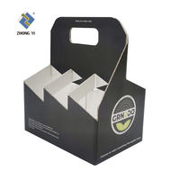 Logo personnalisé emballage porte-bouteille de bière kraft en carton 4 6 Pack porte-bouteille porte-boîte à vin