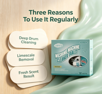 Tablettes nettoyantes pour lave-linge, détartrant en profondeur, désodorisant, détachant, tablettes nettoyantes pour lave-linge