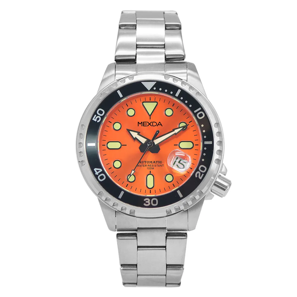 Orologio messicano luminoso in acciaio inox Diver Orologio classico orologo automatico Nh35 Orologio Relojes Hombre Montre Homme