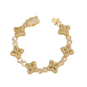 Four Leaf Clover <b>Bracelet</b> Zircon Micro Insert Flower Pattern Jewelry Gift 7 Inch 8 Inch - Product Image 5
