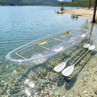 Kayak transparent en PC pour 4 personnes, kayak en cristal, fond transparent, bateau en PC avec pagaie pour les excursions et les visites de la plage