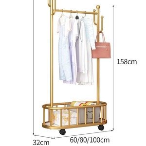 <b>Clothes</b> <b>Rack</b> Standing Type Round Portable With Basket Storage For Bedroom Home Use - Product Image 2