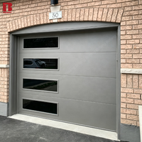 Porte de garage surélevée Bolang, moderne, en acier galvanisé, en métal, rembourrée de mousse, verre trempé personnalisé, réduction du bruit, commande par application, CE