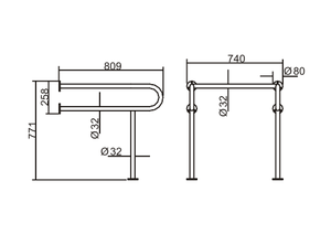 MX-HD910/MX-HD911/MX-HD913/MX-HD946 Non-Slip thép không gỉ an toàn tay vịn xử lý hỗ trợ Rod vô hiệu hóa lan can - Product Image 4