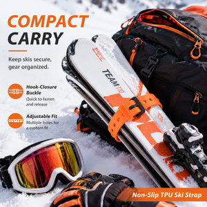 Sangle de <span class=keywords><strong>ski</strong></span> alpin en TPU durable avec boucle antidérapante, sangle d'épaule portable pour planche de <span class=keywords><strong>ski</strong></span>, équipement de <span class=keywords><strong>ski</strong></span> léger pour l'extérieur - Product Image 2