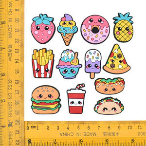 Cute Food PVC Clog Shoe Charms Set Kawaii Burger Pizza IceCream Fries Donut <span class=keywords><strong>Taco</strong></span> Accesorios para mujeres - Product Image 2