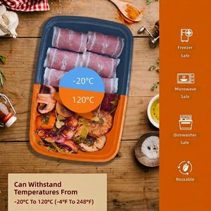 Contenants alimentaires Deli Meal Prep 32 oz à 1 compartiment avec couvercle transparent |   Boîte micro-ondable, congélable et lavable au lave-vaisselle - Product Image 4
