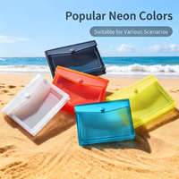 Sac PVC coloré étanche avec porte-clés. Mini pochette cadeau pour femmes/filles, facile à transporter.