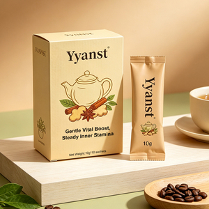 Café Herbal Énergisant au Gingembre et Cannelle Épicés Chauds 10g*10 Sachets Boîte en Papier Kraft Pour la Maison, les Voyages, et le Soin Quotidien de l'Énergie OEM Priva - Product Image 4