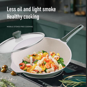 ชุดเครื่องครัว3ชิ้น,หม้อซุปกระทะทอดแบบไม่ติดกระทะหิน Maifan อลูมิเนียมอัลลอยด์แบบไม่ติดกระทะ - Product Image 4