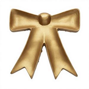 Elegant Gold Bow Shaped Handmade Powder Coated Metal Platter-Luxury <b>Ribbon</b> Design Custom Size Available Serving Tray Home Decor - Product Image 1