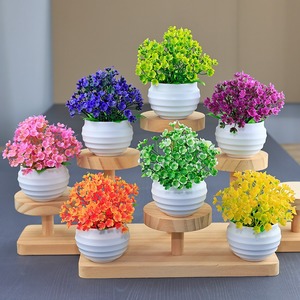 Sáng Tạo Các Mặt Hàng Trang Trí Nhân Tạo Tabletop Mini Chậu Cây Trang Trí, Nhựa Hoa Anh Đào Tuyết Cỏ Bóng Bonsai - Product Image 1