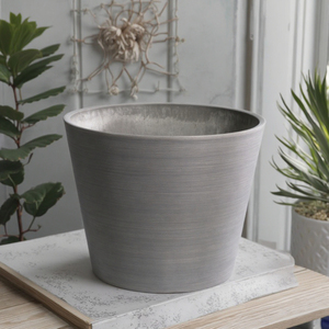 Xinli D25 H20 – <span class=keywords><strong>Grand</strong></span> pot de fleurs décoratif auto-arrosant écologique avec plateau, pour intérieur/extérieur, léger, rond - Product Image 5