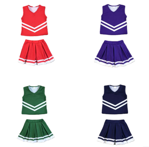 En stock, 6 couleurs, vêtements de sport sans manches, ensemble deux pièces pour filles, uniforme de cheerleading, ensembles de yoga pour enfants - Product Image 1