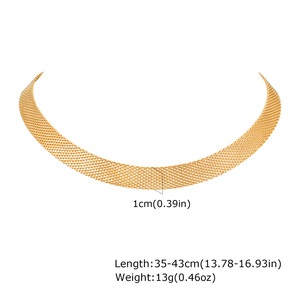 Collier à bracelet en <span class=keywords><strong>maille</strong></span> en acier inoxydable pour femmes doré Style européen américain All-Match Fashion Clavicule Chain Jewelry Set - Product Image 5