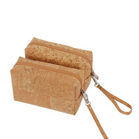 Gros Personnalisé Grand Liège Organisateur Cosmétique Trousse Maquillage Étui Voyage Étanche avec Fermeture Éclair Cadeau Écolog