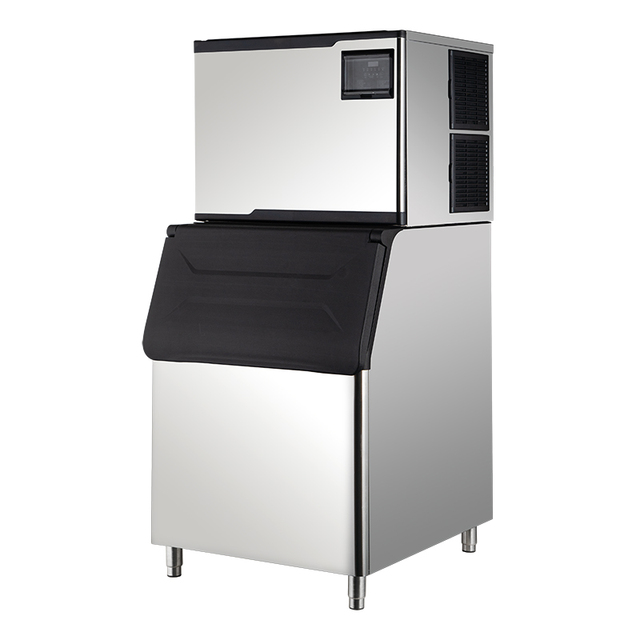 SNOWSMAN Type High Capacity Commercial Vertical Stainless Steel Ice Maker Machines with Water Dispenser