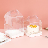 Scatole per torta nuziale personalizzate in plastica scatole per torta trasparenti alte trasparenti all'ingrosso con scatole per coperchio maniglia finestra