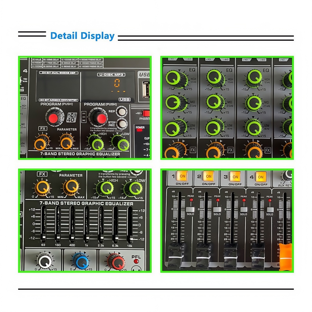audio mixer 6 channel bluetooth