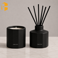 FUBEI LIVING Ensemble de bougies et diffuseur de parfum en céramique vert sauge mat, écologique, longue durée, cadeau idéal pour hôtel