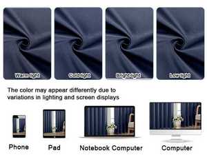 OWENIE Set di <span class=keywords><strong>tende</strong></span> in rilievo pannello finestra per soggiorno camera <span class=keywords><strong>da</strong></span> letto, Set di 2 pannelli di Black Out pannelli tenda in blu Denim - Product Image 4