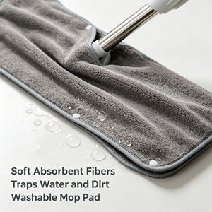Microfiber Floor Mop Cover Cloth Reusable Refillable Rectangle Cleaning Pad for Home Office - Product Image 3