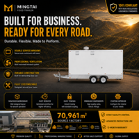 Camion de restauration multifonctionnel en acier inoxydable entièrement équipé, chariot mobile pour la vente au détail