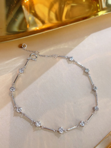 Xinfly 18K <b>Solid</b> <b>Gold</b> Natural Diamond Bracelet Link Chain Bracelet Handmade Bracelet Women Daily Wear - Product Image 5
