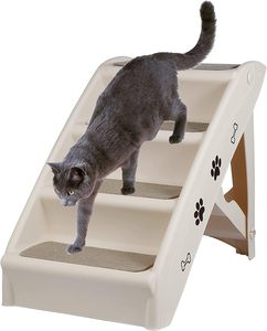Escalera Plegable Antideslizante de Espuma Plástica Gris Ecológica de 4 Peldaños para Mascotas, Desmontable y Lavable, Tallas S/M/L para Camas Altas de Perros - Product Image 2