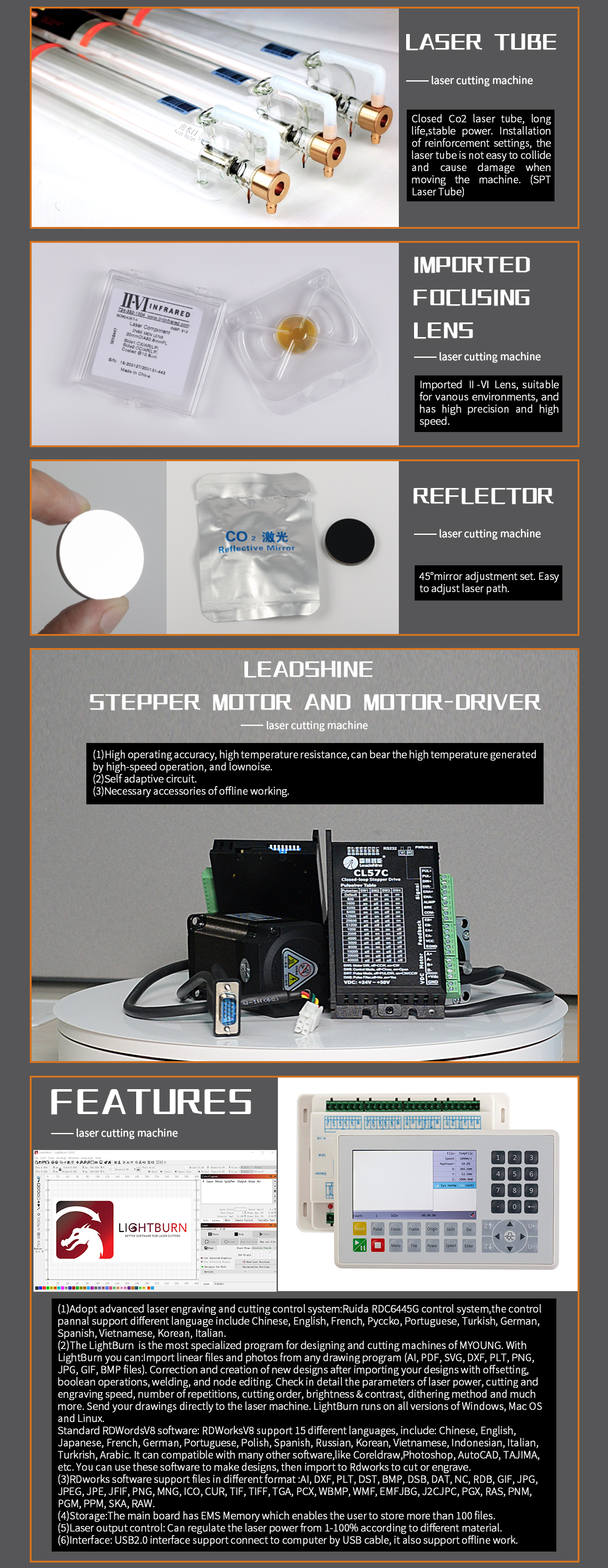 60w 75w Myoung 700*500mm CO2 laser cutting machine With laser cutting acrylic