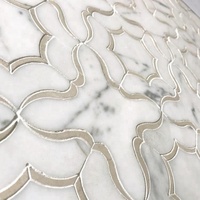 Carreau de mosaïque décoratif en marbre pour salle de bain douche jet d'eau pour cuisine moderne et salon sol ou mur poli
