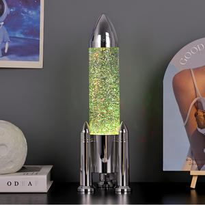 אירופה הסיטונאי צורה רקטית תפאורה מנורת שולחן rgb שינוי צבע אור הלילה אור עם חלק - Product Image 3