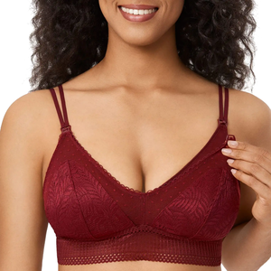 Sujetador de <span class=keywords><strong>lactancia</strong></span> de encaje personalizado para mujer, sujetadores de maternidad con relleno sin aros, bonito - Product Image 5