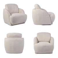 CARLFORD Chaise d'appoint moderne à oreilles Fauteuil en tissu rembourré doux et durable pour chambre à coucher appartement hôtel-salon de loisirs