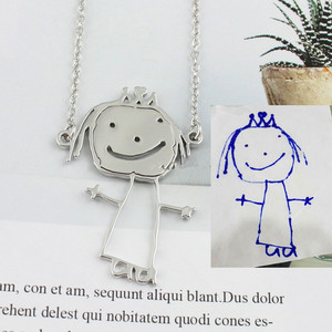 <span class=keywords><strong>Collana</strong></span> pendente personalizzata in acciaio inossidabile placcato oro 18K per bambini - Product Image 2