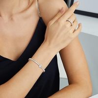 Bracelet tennis élégant en cuivre plaqué or 18 carats avec zircon, imperméable, adapté aux femmes, bijoux luxueux et tendance