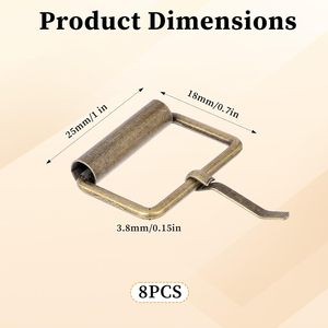 Lot de boucles à ardillon simple en laiton, boucles en métal bronze, quincaillerie pour ceintures, chaussures, sacs, accessoires de bricolage - Product Image 5