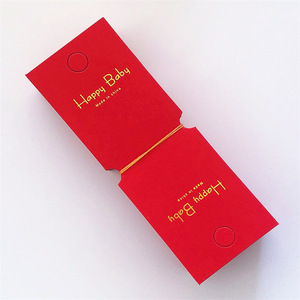 Carte en papier personnalisée <span class=keywords><strong>rouge</strong></span> à suspendre pour accessoires de coiffure DIY pour enfants et adultes - Product Image 3