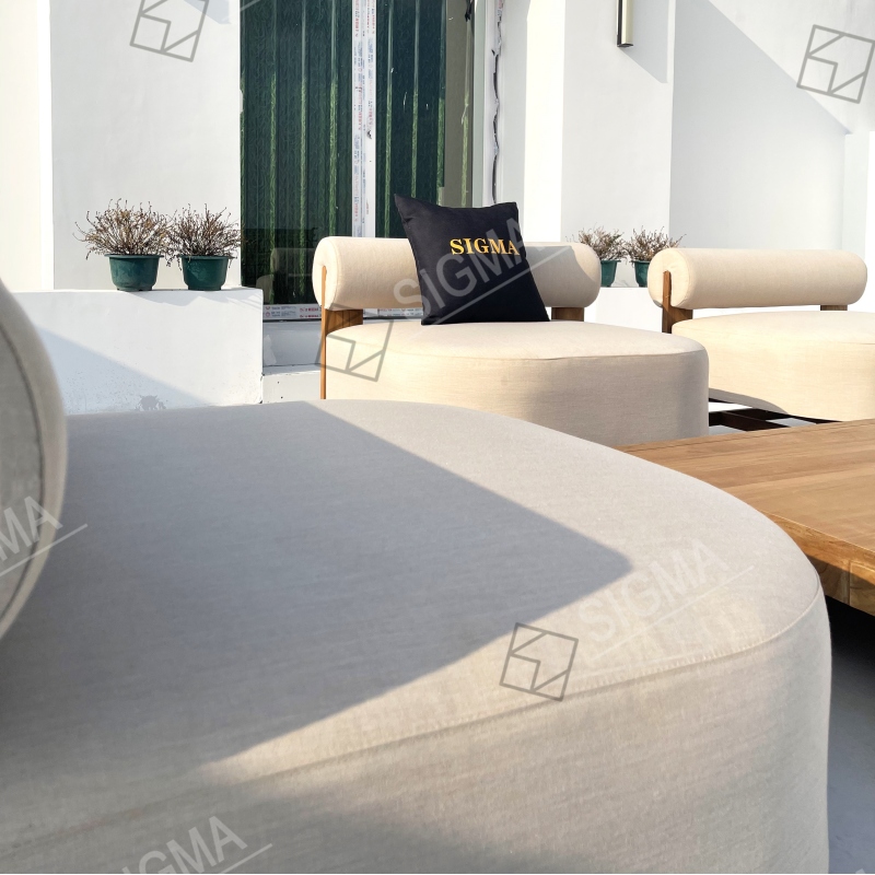 Luxury Outdoor Garden Patio Furniture Modern hotel Teak Wood Lounge Sofa Set High quality Sectional garden Sofa
