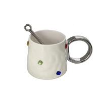Harmony 2024 vente en gros Ins Style tasse personnalisée irrégulière avec poignée Sublimation tasse à café thermique en céramique